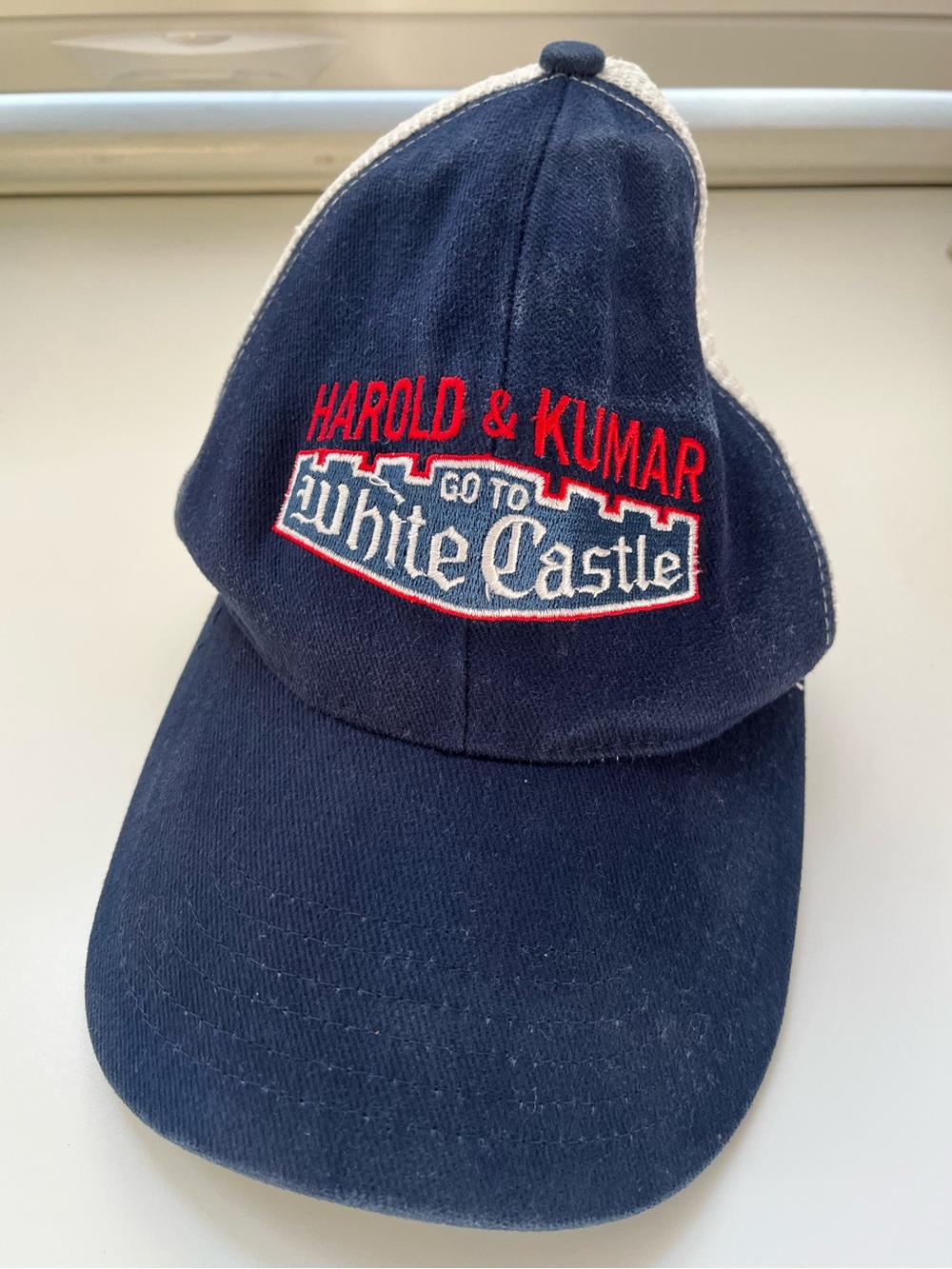 White Castle 'Harold & Kumar' Navy Baseball Cap with embroidered logo